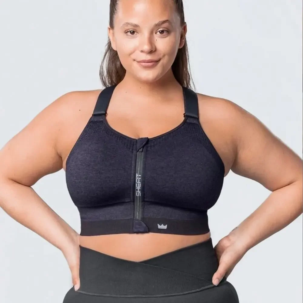 SHEFIT Low Impact Sports Bra Heathered Indigo sz 3Luxe Brand New